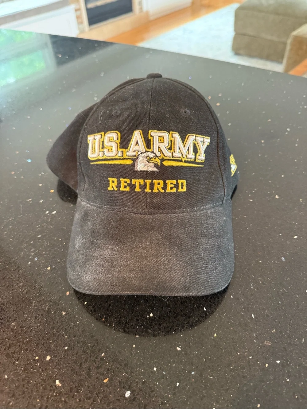 U.S. Army Retired Black Embroidered Hat